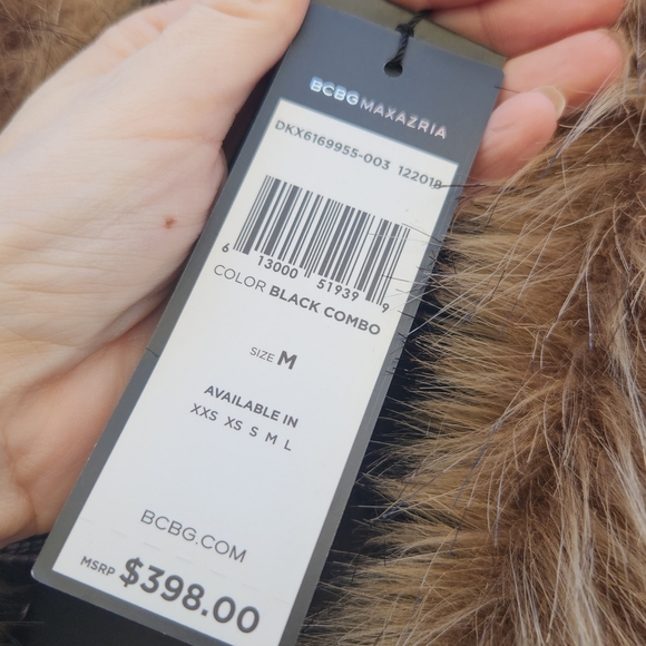 BCBGMaxAzria Sheer Embroidered Fur Trim Kimono - Picture 11 of 13